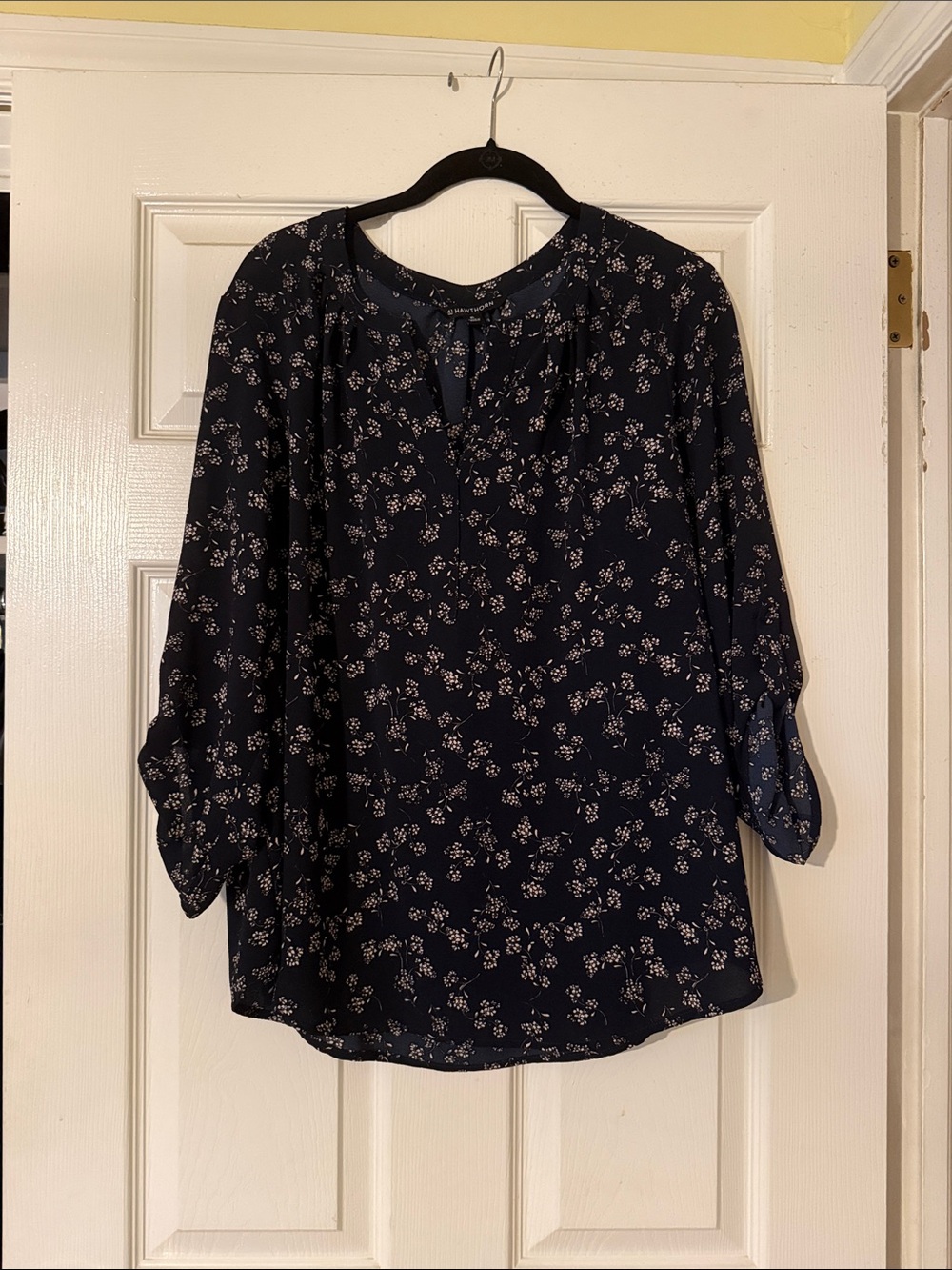 41 Hawthorn Black Floral Tunic Blouse